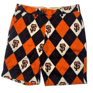 San Francisco Giants Loudmouth MLB Baseball Golfing Shorts Mens 34 Orange Black